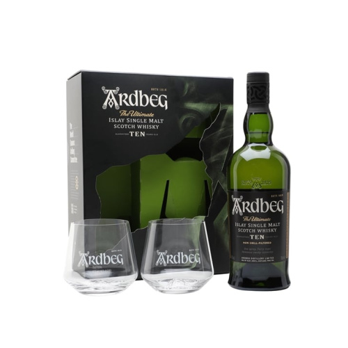 Distillery 10 Year Old – Ardbeg 10 Year Old Glass Pack Islay Single Malt Scotch Whisky (Islay) | N/A% ABV, 700ml – Buy Now