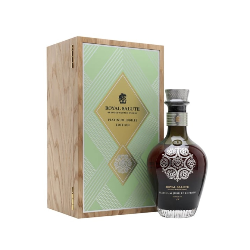 Distillery NAS Year Old – Royal Salute Platinum Jubilee / Queen Adelaide's Brooch (Green) Blended Whisky (Scotland) | N/A% ABV, 700ml – Buy Now