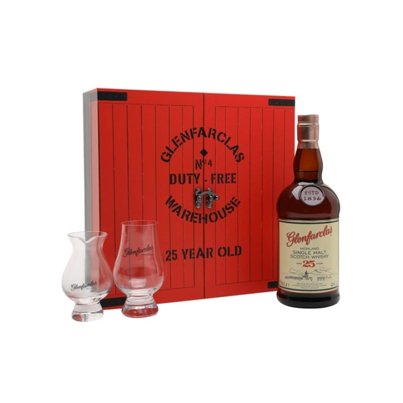 Distillery 25 Year Old – Glenfarclas 25 Year Old Gift Set Whisky Show Package with 1 Sunday Ticket Speyside Whisky (Speyside) | N/A% ABV, 700ml – Buy Now
