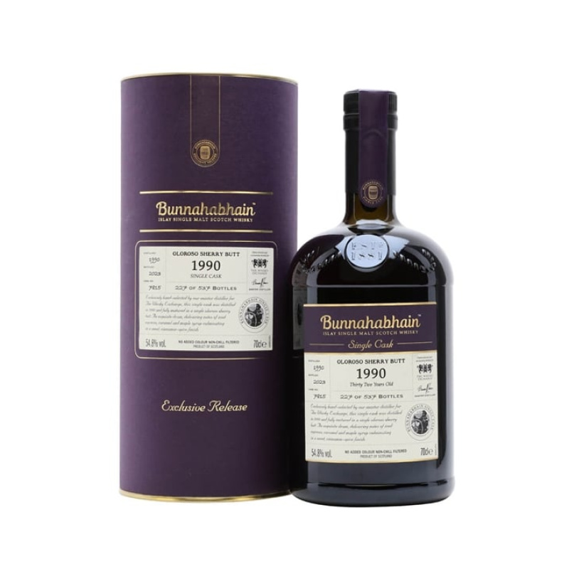 Bunnahabhain 1990 / 32 Year Old / Oloroso Butt /Exclusive to The Whisky Exchange Islay Single Malt Scotch Whisky