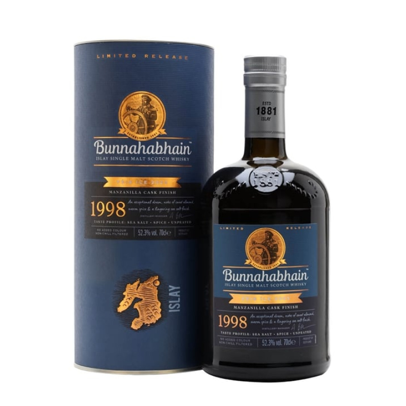 Distillery NAS Year Old – Bunnahabhain 1998 / Manzanilla Cask / Feis Ile 2023 Islay Whisky (Islay) | N/A% ABV, 700ml – Buy Now