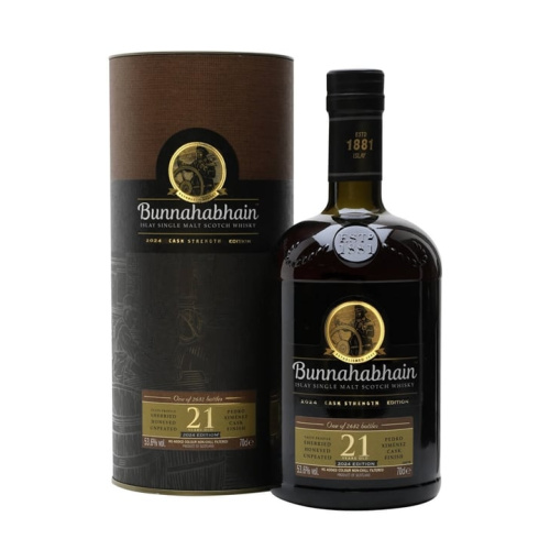 Distillery 21 Year Old – Bunnahabhain 21 Year Old Cask Strength / PX Cask Finish / 2024 Release Islay Whisky (Islay) | N/A% ABV, 700ml – Buy Now