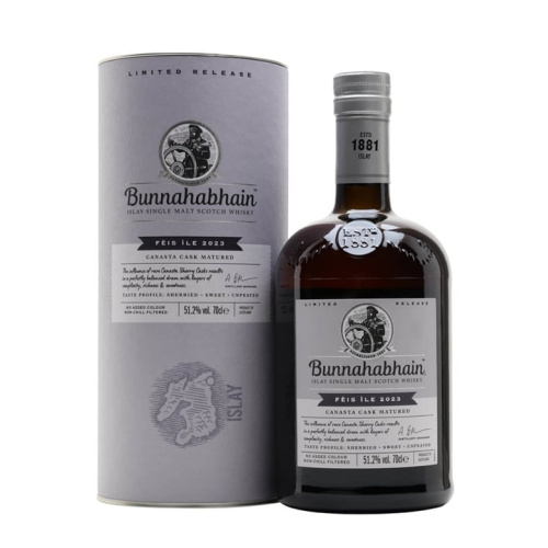 Distillery NAS Year Old – Bunnahabhain Canasta Cask Matured / Feis Ile 2023 Islay Whisky (Islay) | N/A% ABV, 700ml – Buy Now