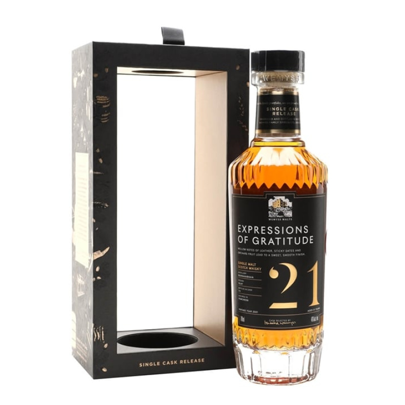 Distillery 21 Year Old – Bunnahabhain  2001 / 21 Year Old / Expressions of Gratitude / Wemyss Islay Whisky (Islay) | N/A% ABV, 700ml – Buy Now