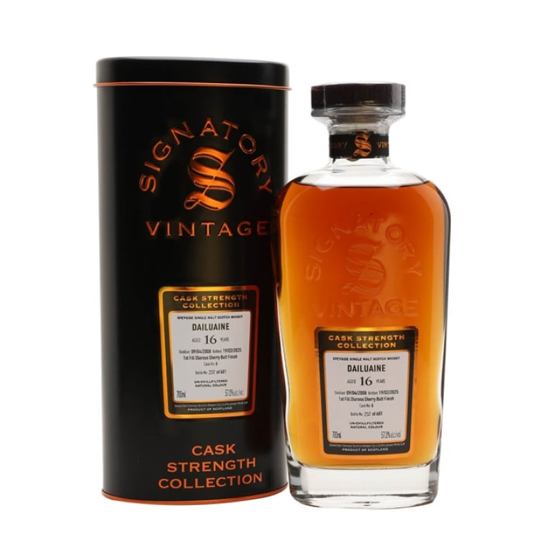 Distillery 16 Year Old – Dailuaine 2008 / 16 Year Old / Oloroso Cask 6 / Signatory Cask Strength Speyside Whisky (Speyside) | N/A% ABV, 700ml – Buy Now