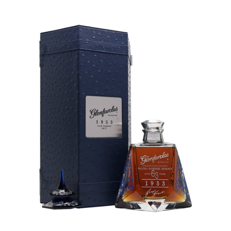 Distillery 63 Year Old – Glenfarclas 1953 / 63 Year Old / Pagoda Sapphire Reserve (Silver) Speyside Whisky (Speyside) | N/A% ABV, 700ml – Buy Now