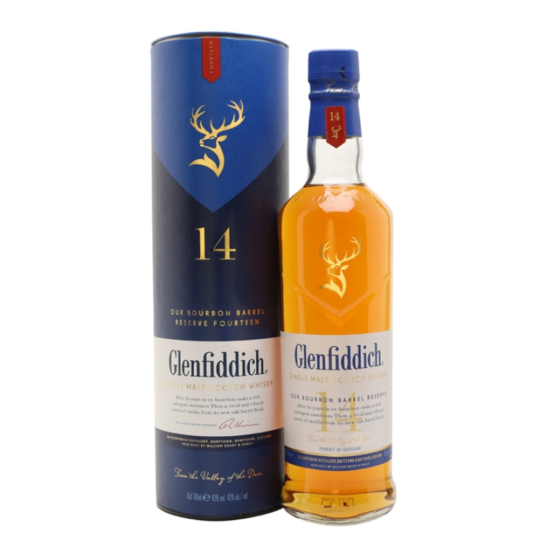 Distillery 14 Year Old – Glenfiddich 14 Year Old / Bourbon Barrel Reserve Speyside Whisky (Speyside) | N/A% ABV, 700ml – Buy Now