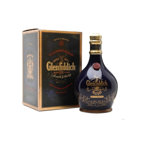 Glenfiddich 18 Year Old / Ancient Reserve / Blue Spode Decanter Speyside Single Malt Scotch Whisky