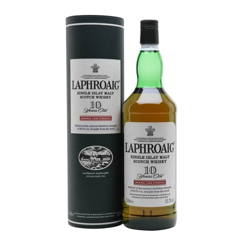 Distillery 10 Year Old – Laphroaig 10 Year Old / Cask Strength / Litre Islay Whisky (Islay) | N/A% ABV, 700ml – Buy Now