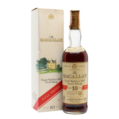 Distillery 10 Year Old – Macallan 10 Year Old / Full Proof / Sherry Cask / Bot.1980s Speyside Whisky (Speyside) | N/A% ABV, 700ml – Buy Now