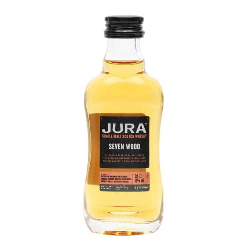 Distillery NAS Year Old – Jura Seven Wood Miniature  Island Single Malt Scotch Whisky (Island) | N/A% ABV, 700ml – Buy Now