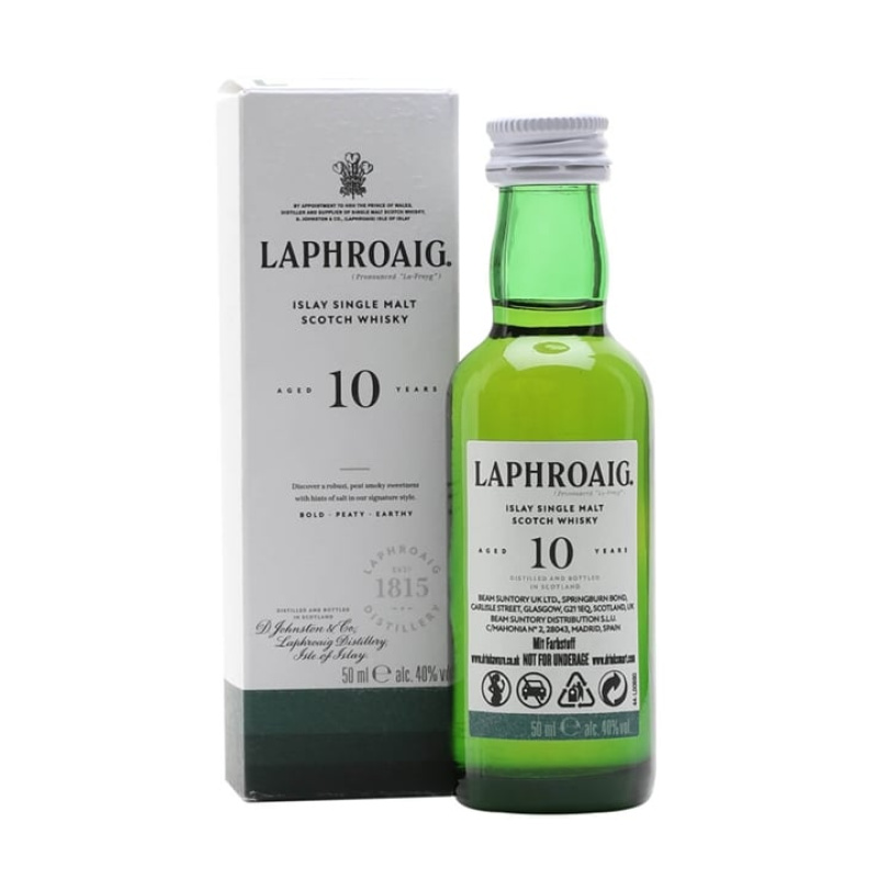 Laphroaig 10 Year Old Miniature / Gift Box Islay Single Malt Scotch Whisky