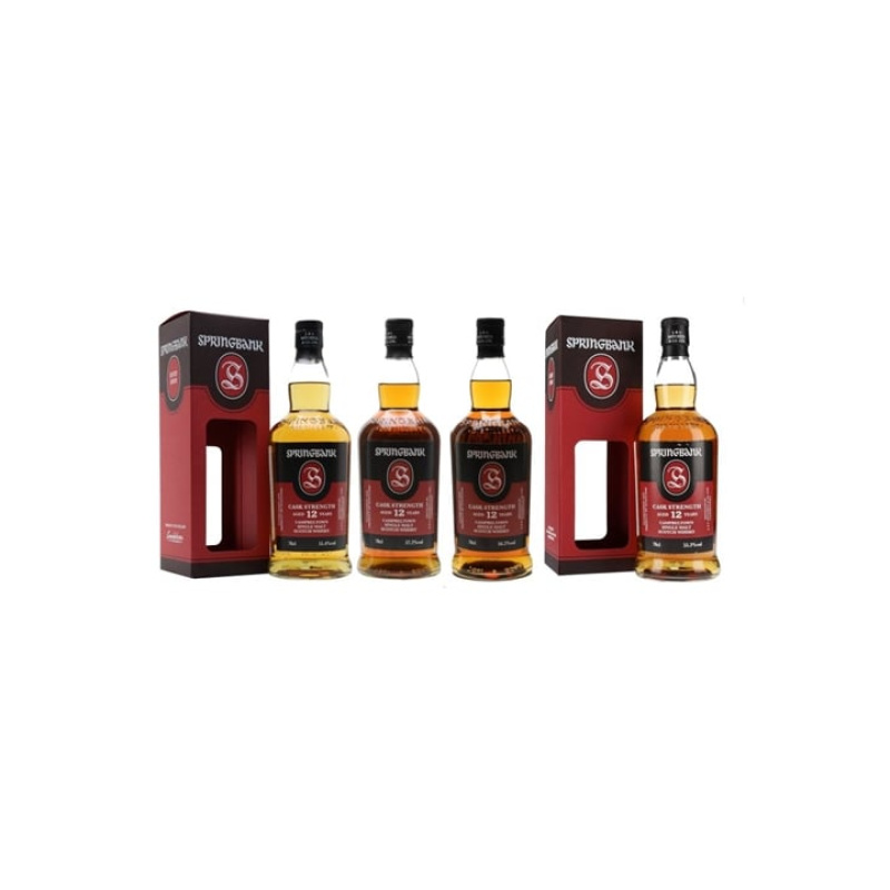 Springbank 12 Year Old Cask Strength Set / 4 Bottles Campbeltown Single Malt Scotch Whisky